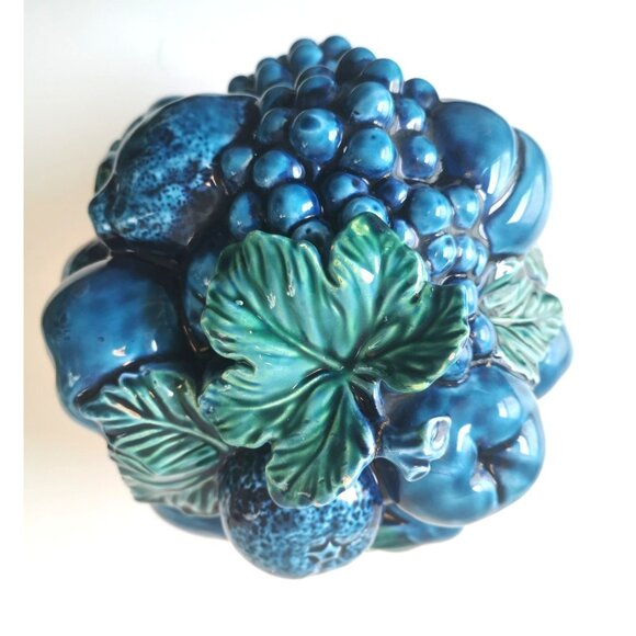 Vintage Inarco Mood Indigo Blue Cookie Jar with Lid | Canistar | 1960s | Footed - Picture 10 of 10